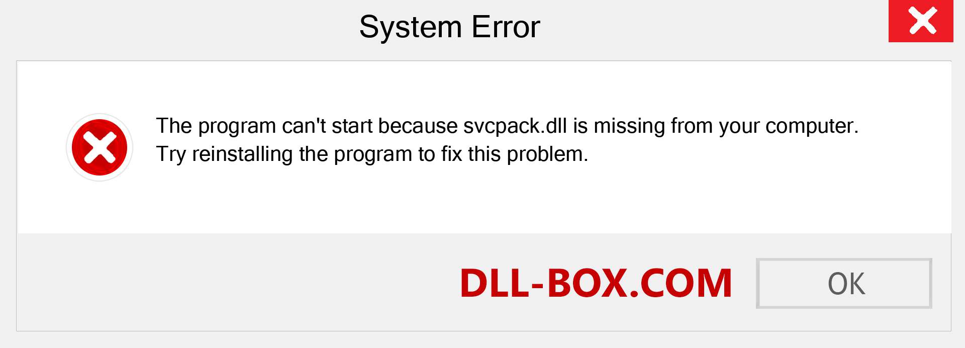  svcpack.dll file is missing?. Download for Windows 7, 8, 10 - Fix  svcpack dll Missing Error on Windows, photos, images