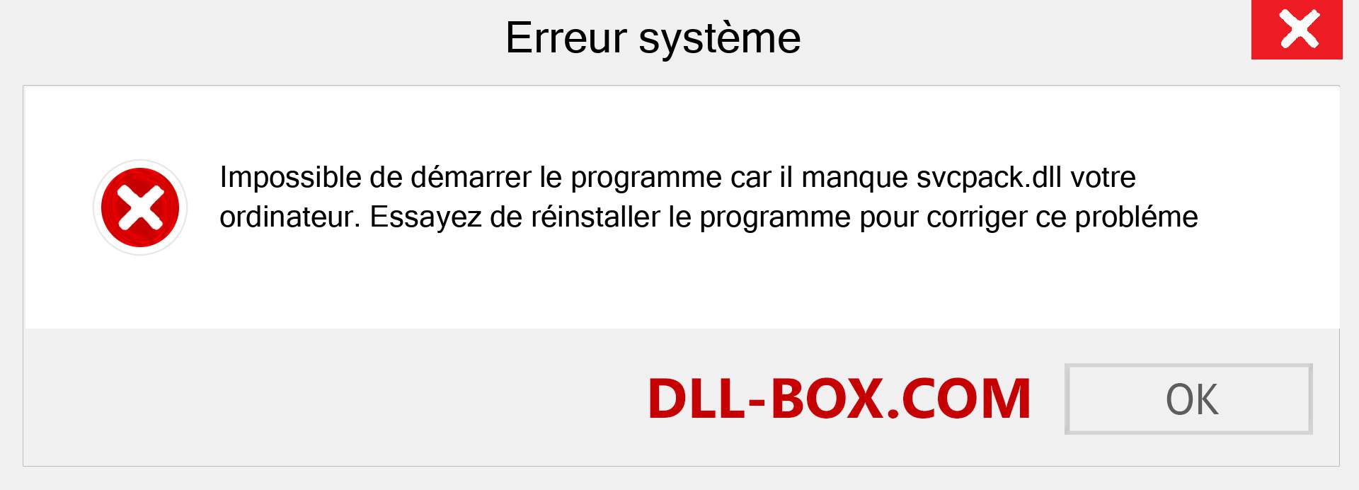 Le fichier svcpack.dll est manquant ?. Télécharger pour Windows 7, 8, 10 - Correction de l'erreur manquante svcpack dll sur Windows, photos, images